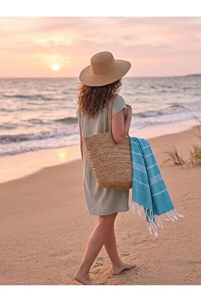 Yıldızan Pazaralanı Store Softland%100 Peshtemal Towel (Turquoise) 2026 702712