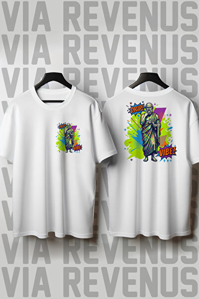 Vordevia Socrates Front and Back Printed Wide Fit 100% Cotton Tshirt