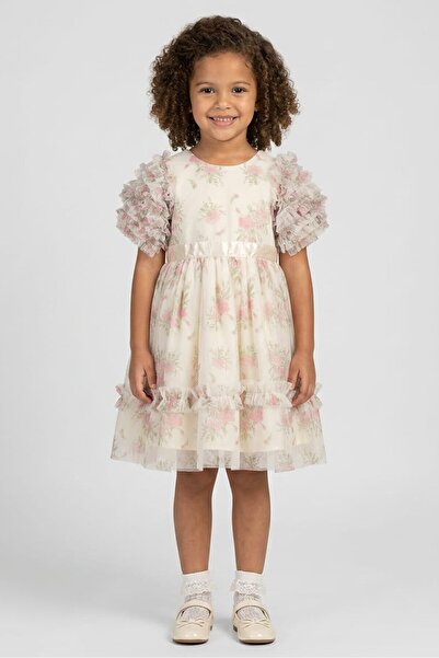 Luna Moon Kids Girl Floral Print Dress, Mutlicolor