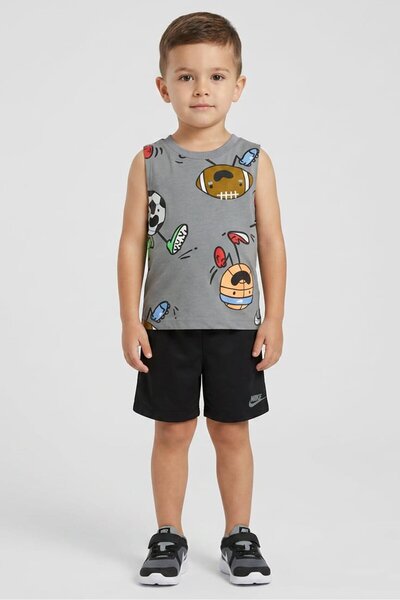 Nike Toddlers Boy 2 Pcs Graphic Print T-Shirt And Shorts Set, Multicolor