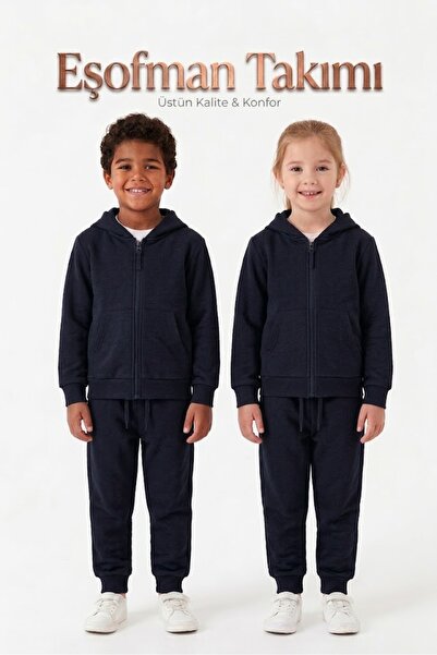 NACAR STORE Unisex Kids Zippered Top and Bottom Tracksuit Set