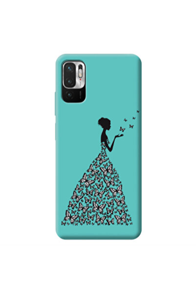 Other Xiaomi Redmi Note 10 Pro 5G Butterfly Girl Turquoise Colored Silicone T...