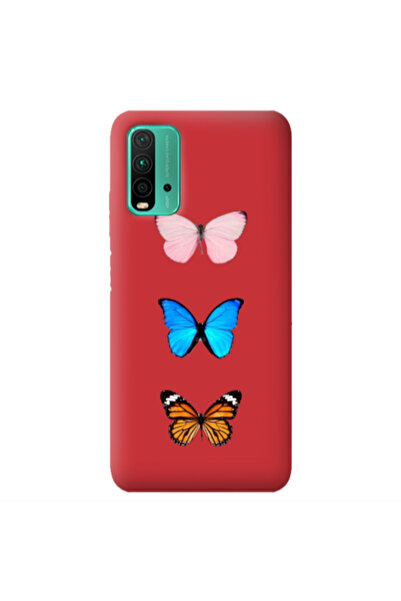 Other Xiaomi Poco M3 Triple Butterfly Red Colored Silicone TPU Θήκη