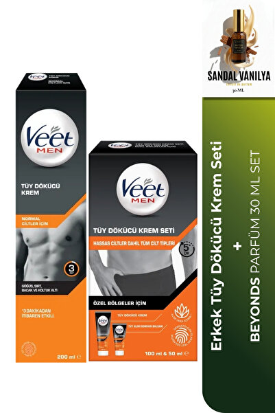 Veet Men Erkek Tüy Dökücü Krem Seti Özel Bölge 100 ml + Vücut 200 ml + Balsam...