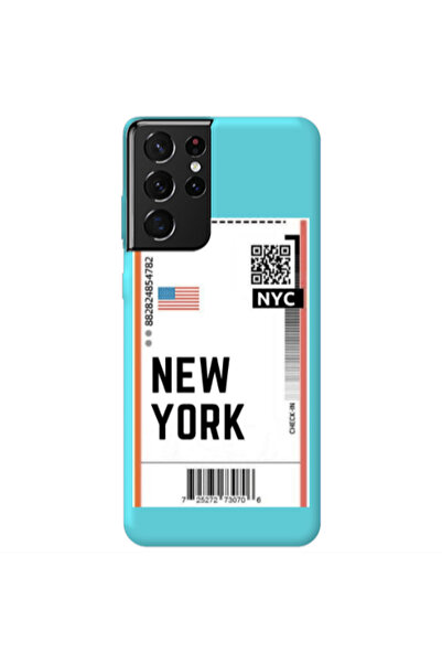 Other Samsung S21 Ultra New York NYC Turquoise Colored Silicone TPU Θήκη
