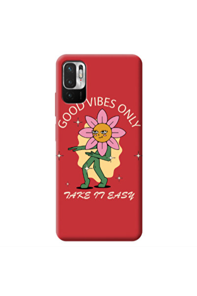Other Xiaomi Redmi Note 10 Pro 5G Good Vibes Only Red Colored Silicone TPU Θήκη