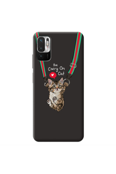 Other Xiaomi Redmi Note 10 Pro 5G Swinging cat Black Colored Silicone TPU Θήκη
