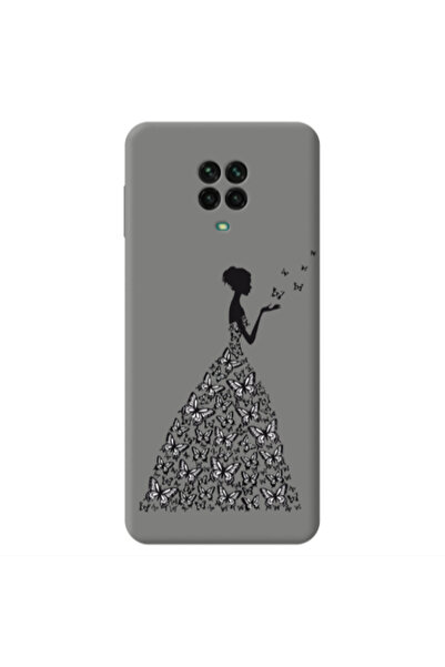 Other Xiaomi Redmi Note 9 Pro Butterfly Girl Grey Colored Silicone TPU Θήκη