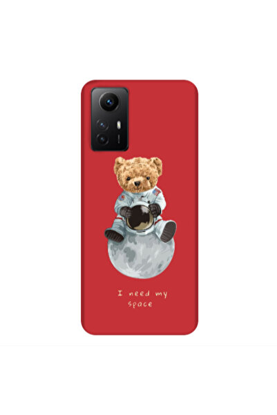 Other Xiaomi Redmi Note 12s Bear in space Red Colored Silicone TPU Θήκη