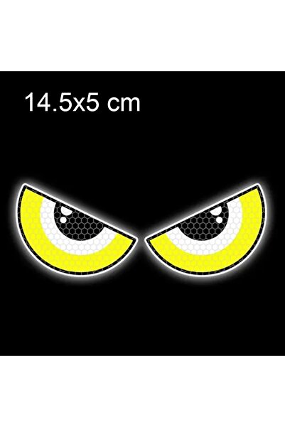 OEM Reflective Devil's Eye αυτοκόλλητο για κράνος-μηχανή κτλ - Devileye80 YEL...