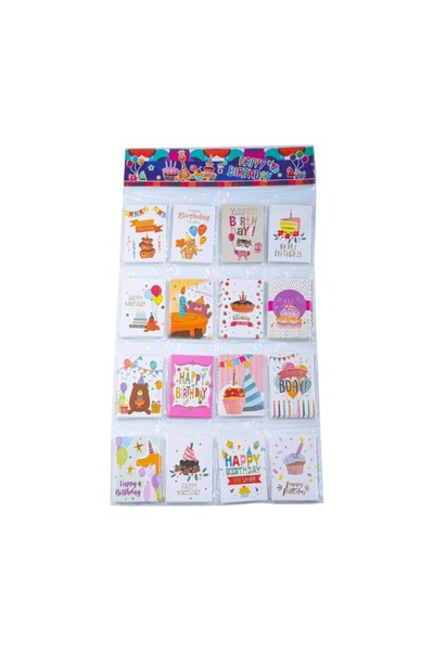 MC Micostore Felicitari CNX 8448, mini HappyBirthday, 6.7x9.4cm, set 128 buc