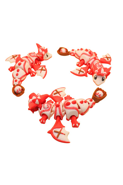 Eva Prints Set Mini Dragon Articulat Baseball cu Ou Decorativ, Figurina Fanta...