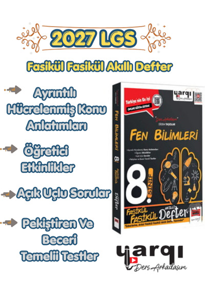Yargı Yayınları Yargı 8.Sınıf Fen Bilimler Fasikül Fasikül Akıllı Defter - De...