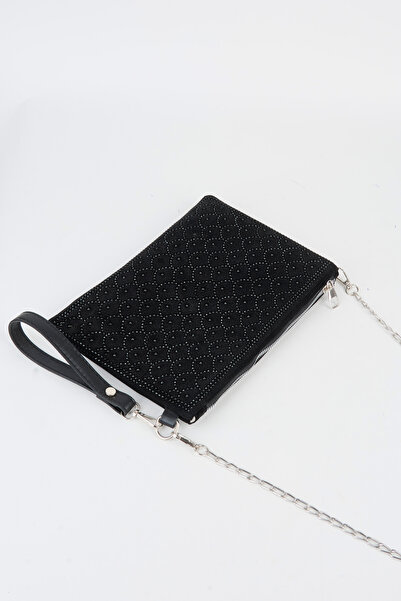 Vivaq Women's Fish Black Stone Suede Portfolio Handbag and Clutch Bag with An...
