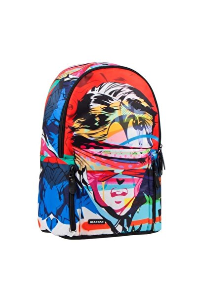 MC Micostore Ghiozdan Face, 1 compartiment, 2 buzunare, albastru, 429882