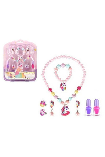OEM Set de bijuterii unicorn SWEDE pentru copii cu lacuri de unghii
