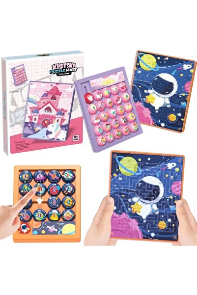 OEM Puzzle Logic 2 în 1 Klotski și Labirint Trifox pentru Copii 3+