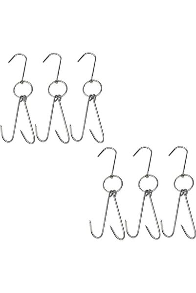 The Bros 6PCS 9.4" Stainless Steel Double Meat Hooks Roast Duck Bacon Shop Ho...