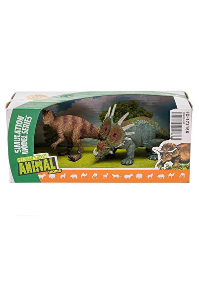 OEM Set 2 figurine de dinozaur ADAR Simulation Animal World, din vinil, pentr...