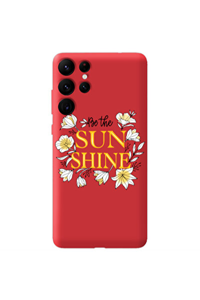 Other Samsung S22 Ultra Sun Shine Red Colored Silicone TPU Θήκη