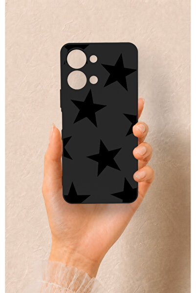 Vip Case Vivo Y05 4G Uyumlu Siyah Star Desenli Silikon Kılıf