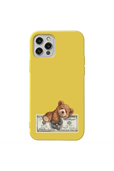 Other Apple iPhone 12 Pro Money Style Yellow Colored Silicone TPU Θήκη