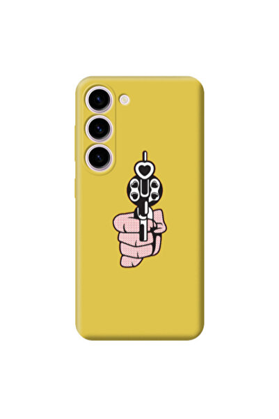 Other Samsung S23 Plus Heart gun Yellow Colored Silicone TPU Θήκη