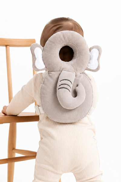 Rocha Baby Bebek Kafa Koruyucu Yastık Fil Model Sırt Çantası Emekleme ve Yürü...