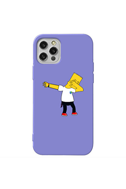 Other Apple iPhone 12 Pro Max Simpsons2 Purple Colored Silicone TPU Θήκη
