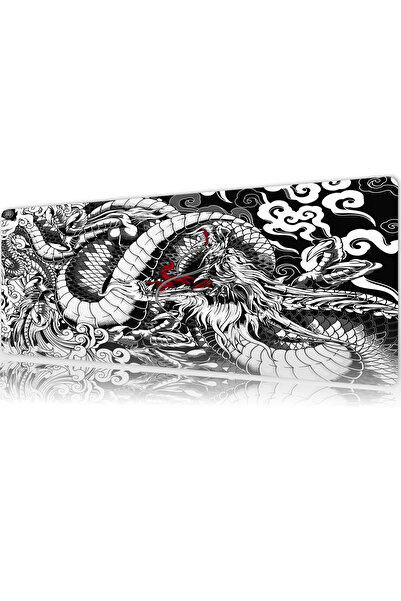 urzuva Ember Dragon 80x30 3mm Gaming Oyuncu Mouse Pad Kaymaz Taban Büyük Klav...