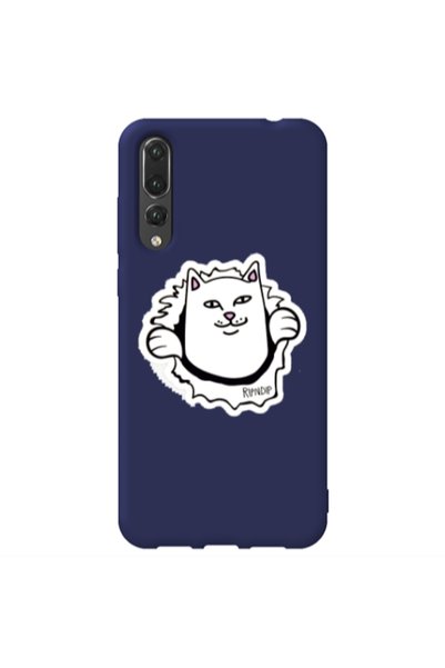 Other Huawei P20 Pro White cat Dark blue Colored Silicone TPU Θήκη