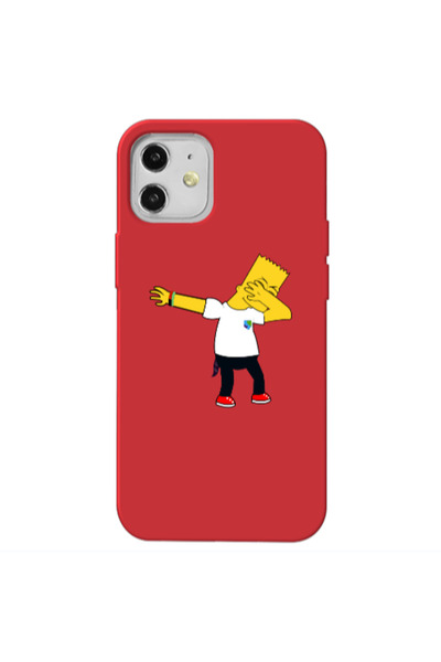 Other Apple iPhone 12 Simpsons2 Red Colored Silicone TPU Θήκη
