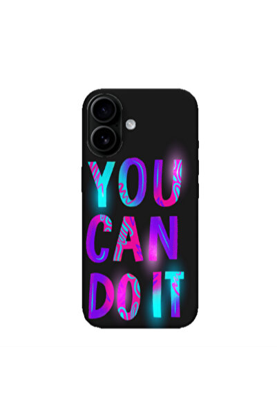 Other Apple Iphone 16 You Can Doit Black Colored Silicone TPU Θήκη