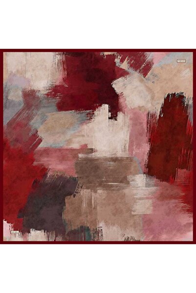 Levidor Burgundy Brush Pattern Sura Silk Scarf