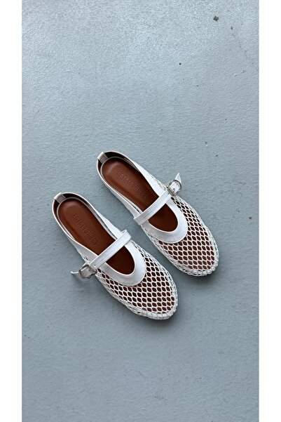 Eataly Shoes Παντόφλες Intex Λευκές Διχτυωτές