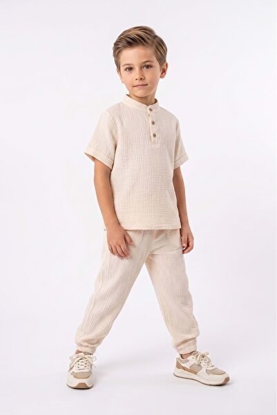 Mnk Baby&Kids Cotton Muslin Fabric Summer Long Pants Short Sleeve Comfortable...
