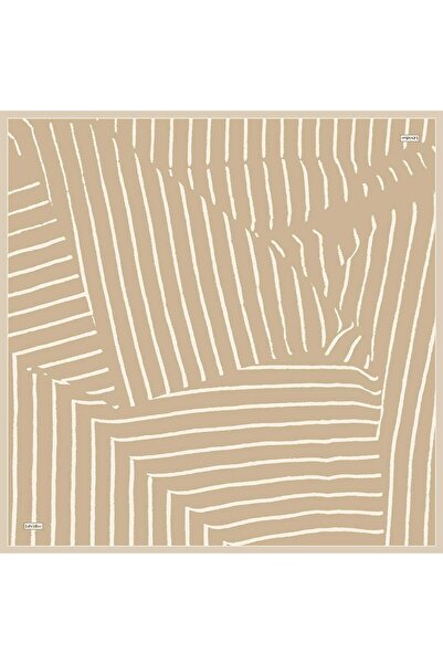 Levidor Gold Stripe Detailed Twill Silk Scarf