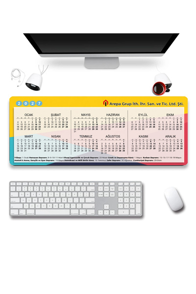 SonicTouch 2027 Calendar Keyboard Mousepad 40X90Cm Liquid-Proof Surface Perso...