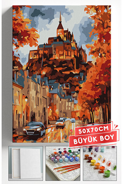Akihabara Sayılarla Boyama Hobi Seti Çerçeveli Numaralı Tuval Fırça Boya Dahi...