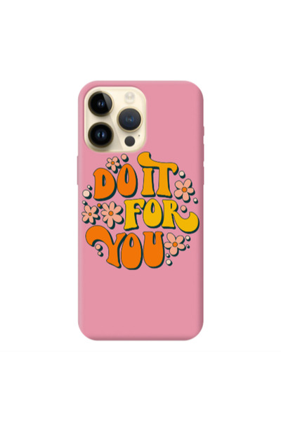 Other Apple iPhone 13 Pro Max Do it For You Pink Colored Silicone TPU Θήκη