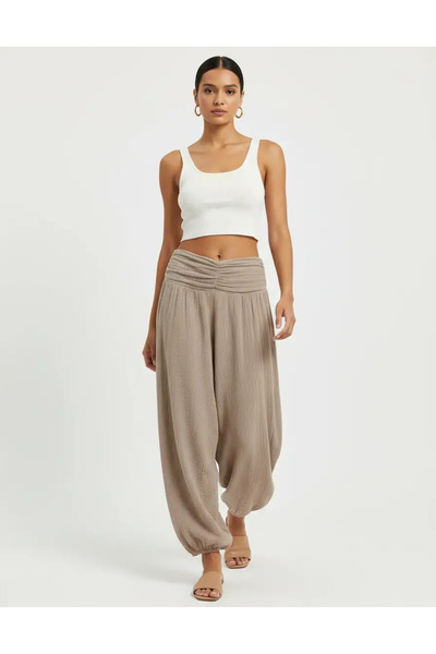 Sierra otantik Women's Mink Muslin Shalwar Trousers High Waist Gipeli Balloon...