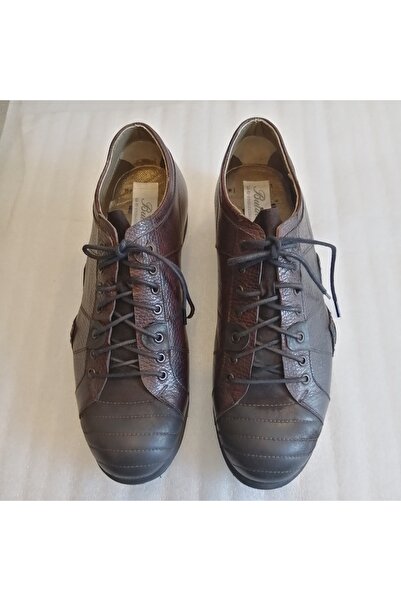 Butik Tülin Men's Genuine Cowhide Leather Coffee Nubuck Waxed Toe Cap Hard No...