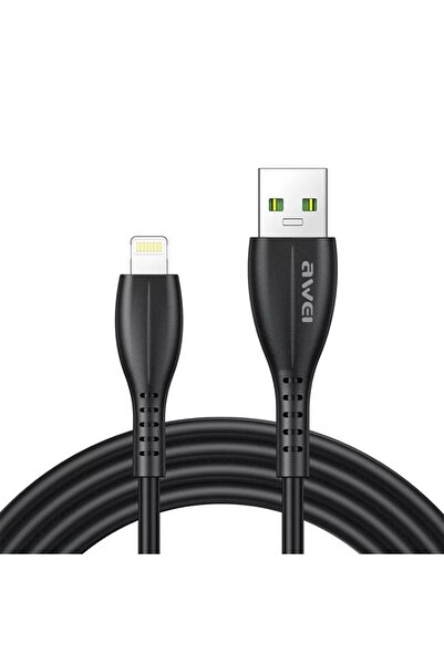 AWEI Cablu USB-A la Lightning CL-115L, 1m, 2.4A, 480Mbps, Negru