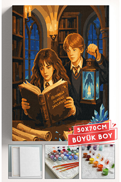 Akihabara Sayılarla Boyama Hobi Seti Çerçeveli Numaralı Tuval Fırça Boya Dahi...