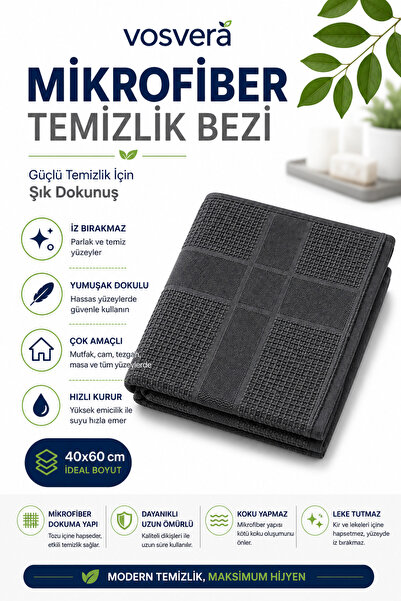 vosvera Mikrofiber Temizlik Bezi 40x60 cm Leke Tutmaz Koku Yapmaz Çok Amaçlı ...