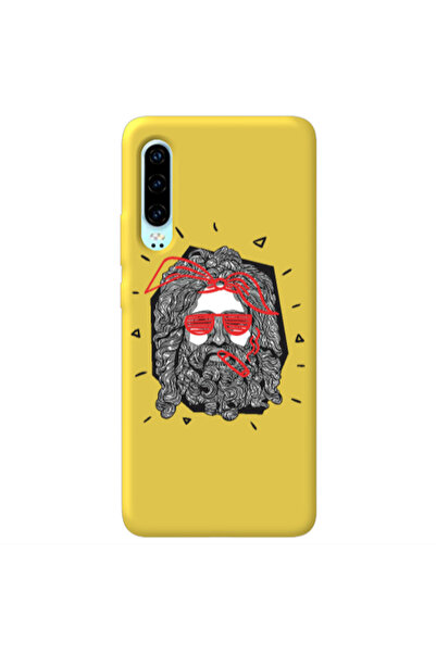 Other Huawei P30 Cool glasses Yellow Colored Silicone TPU Θήκη