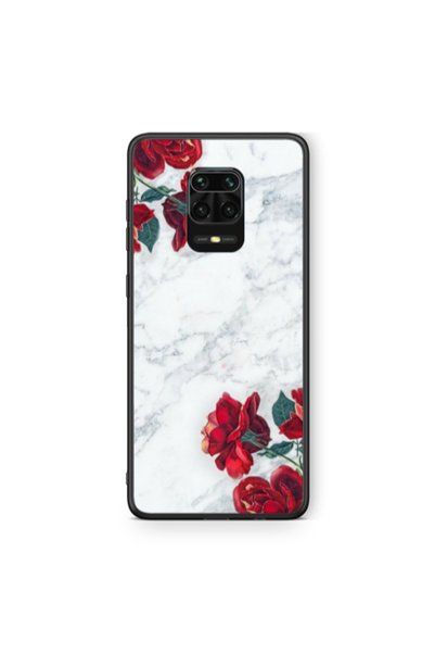 Other Xiaomi Redmi Note 9 Pro Marble and roses Black Glossy Θήκη