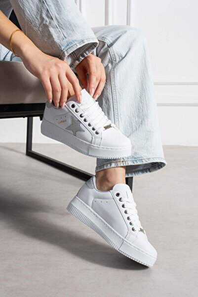 L.A Polo Beyaz Gümüş Kadın Sneaker