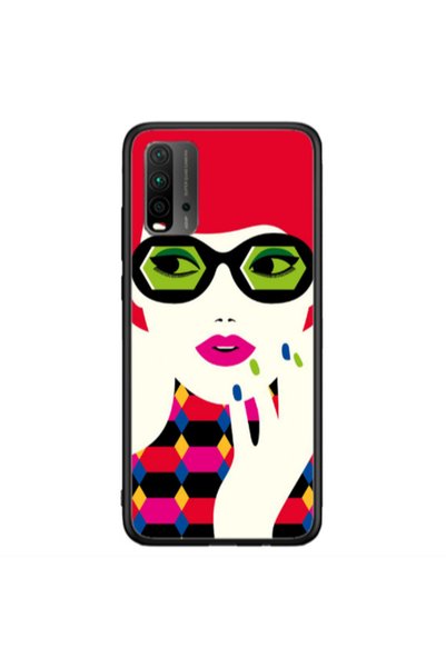 Other Xiaomi Redmi 9T Red hair girl Black Glossy Θήκη