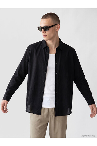LC Waikiki Nevavm Regular Fit Poplin Men's Shirt with Difference